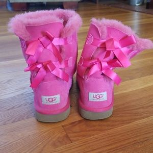 Hot Pink bow Ugg boots
